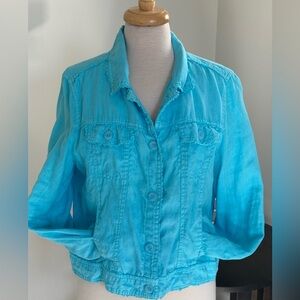 Lulu-B Aqua Linen Jacket